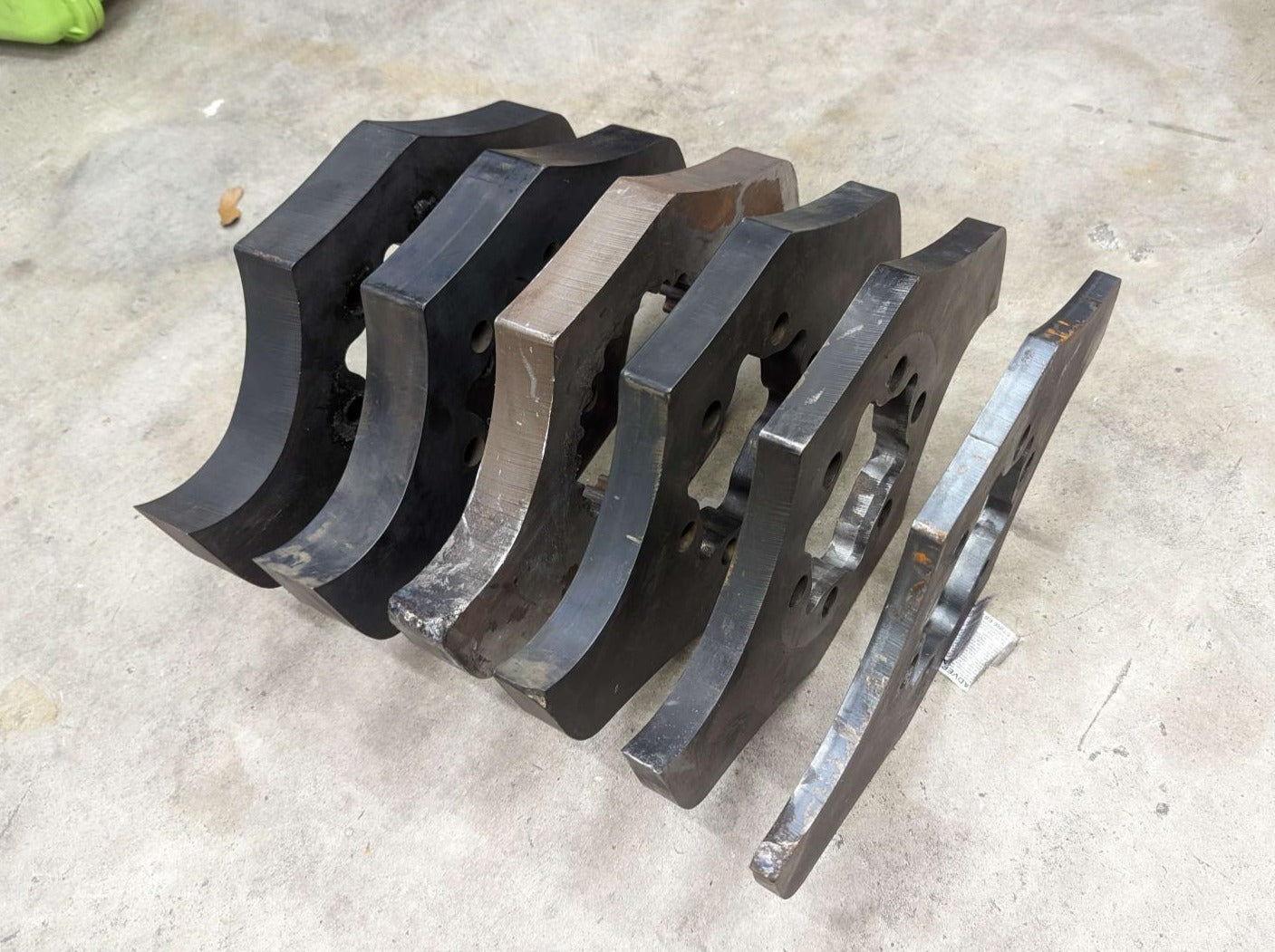 BattleBots Weapon Disk Blade Spinner Disc Disks Discs Blades Robot Spinning HyperShock Steel S7 AR500 AR500F AR 500 400 450 AR450 AR400 Hardox Armox Waterjet Lasercut Plasma Cut Tool Steel Rockwell C 57 Robot Robotics Bots Damage